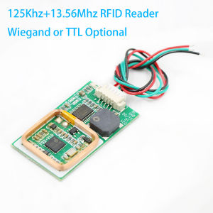 F02DC RFID Reader Module IC ID Card Reader 13.56MHz+125KHz Dual Frequency 5V Wiegand Output WG26 WG34/ 3.3V TTL UART