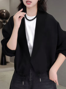 High Quality Short Casual Womens Jacket Spring Autumn New Style Simple Style Drawstring Open Cardigan Outerwear Top