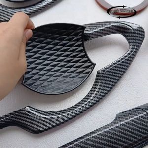 Paket Outer Door Cover Handle Cover Pegangan Pintu Mobil All New Veloz 2022 - 2024 Glossy Carbon
