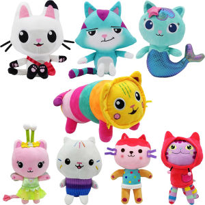 New Gabby Mercat Plush Toy Dollhouse Cartoon Stuffed Animals Smiling Cat Car Cat Hug Gaby Girl Dolls Kids Birthday Gifts