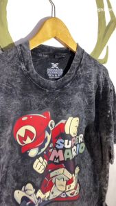 Kaos SUPER MARIO BROS Stone Wash Oversize / Tshirt GAMES NITENDO CARTOON Playstation Distro Murah / Washing Oversized VINTAGE