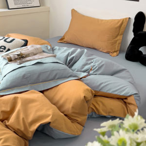Pure Cotton Four-Piece Bedding Set Double-Bonded 100% Cotton Sheets Duvet Covers Naked Sleep High-End Sensation New 2025