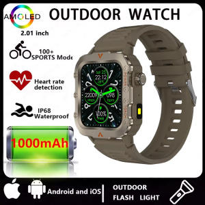 Multi-function Smart Watch Men Heart Rate Health Monitoring Bluetooth Call Smartwatch 100+Sports Modes Flashlight Sports Watches