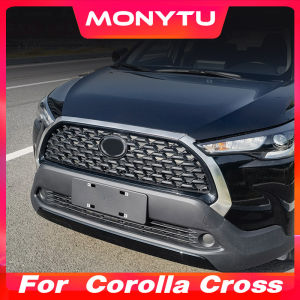 For Toyota Corolla Cross Body Kit Stainless Steel Front Grille Guards Chrome Trim Strip Car Exterior Modification Stickers Accessories 2021 2022 2023 2024