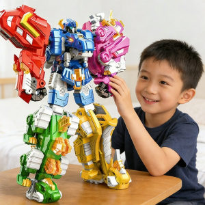 JUMPGO | Mini 5-in-1 Transformable Super Dinosaur Robot Toy For Boys