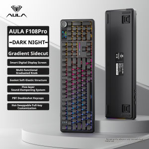 AULA F108 PRO Mechanical Keyboard Custom 100% Layout RGB Backlight Wireless Bluetooth Hifi Switch Gaming Keyboard