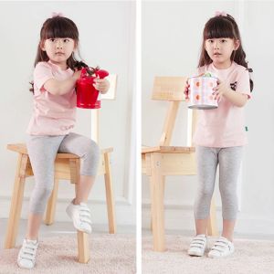 Kids High Quality Pants Polyester Stretchable Summer Bottoms Leggings Breathable and Comfortable for Girls 3-8 Years Old