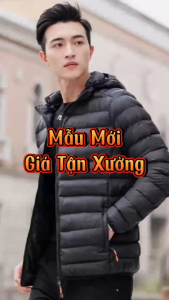 ÁO KHOÁC NAM siêu nhẹ có 2 màu đen và than thiết kế mũ tháo rời