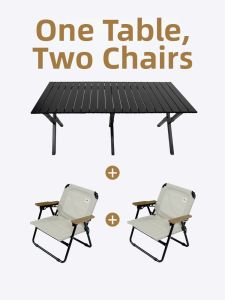 AREFFA | Foldable Outdoor Table and Chairs Set Portable Beach Suitable