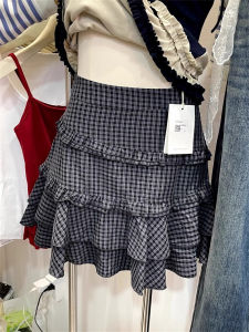 Váy Ngắn Kẻ Caro Cạp Cao Cho Nữ Váy Ngắn Xếp Ly Viền Màu Váy Ngắn Mùa Hè 2025 Váy Ngắn Chữ A Váy Ngắn Cho Nữ