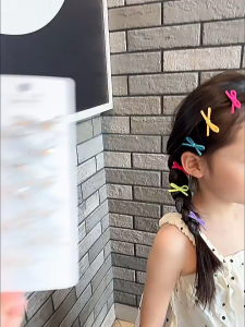 Childrens bow rubber band hairpin colorful bangs side clip broken hairpin braided hairpin
