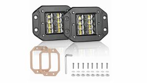 Super bright 5inch 48W 6000K Flush Mount LED Work Light Bar for Car Truck Offroad Boat 4WD Atv Spot Beam LED Pods Driving Fog Light 12V 24V Modified roof light Headlamp OSRAM LED Chip Bulb