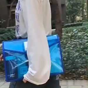 A4 File Folder Paper Organizer Document File Storage Paper Bag Large Capacity PP School Supplies 33.5*24CM