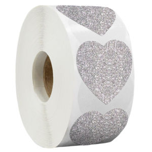 Miếng Dán Trái Tim Bạc Lấp Lánh 500 Miếng Quà Tặng Thủ Công Trang Trí Văn Phòng Phẩm Miếng Dán Kín Phim Miếng Dán Kín Phim