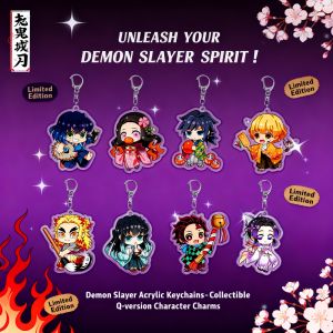 Bandai | Demon Slayer Kimetsu no Yaiba Kamado Tanjiro Nezuko Acrylic Keychain Anime Merchandise Cosplay Gift Collection Limited Edition