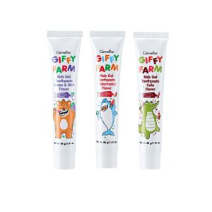 พิเศษลด 50% ยาสีพันเด็ก กิฟฟารีน กิฟฟี่ ฟาร์ม คิดส์ เจล ทูธเพสท์เฟลเวอร์ รสเมล่อน รสโคล่า รส เกรปแอนด์มิ้นท์