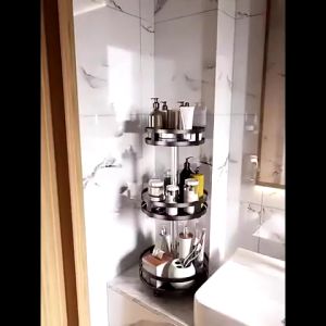 SHENAR NORDIC/RUBY RACK - Rak Bumbu 3 Susun Berputar 360 Derajat Rak Bumbu Dapur Stainless Rotate Kitchen Spice Rack Organizer