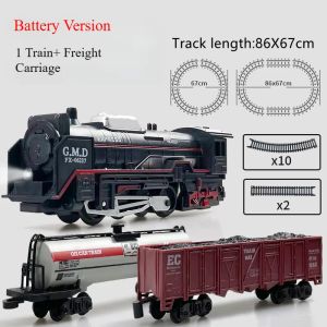Electric train track set with lights vintage style childrens railway toys Christmas gift