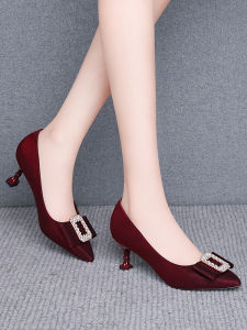 Casual Style Gutsch Tianlun Womens Shoes High Heel Synthetic Leather Fabric Shoes Flat Wedding Celebration Shoes for Elderly