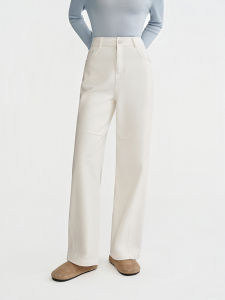 DUSHU | Warm High-Waist Slim Fit Denim Pants