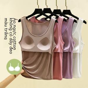 Áo Vest Modal Mùa Hè Mỏng Không Tay Cổ Tròn Màu Trơn Đa Năng Cho Nữ Áo Lót Ngực Bên Trong Áo Khoác Ngoài