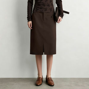 AMII | Elegant and Stylish Commuter Style A-line Midi Skirt