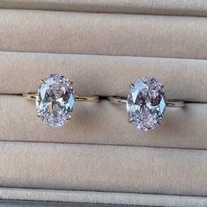 Classic Hot Selling Gold Plated Rings For Women Oval Cubic Zirconia Jewelry Wedding Engagement Ring Wholesale Size 5-10