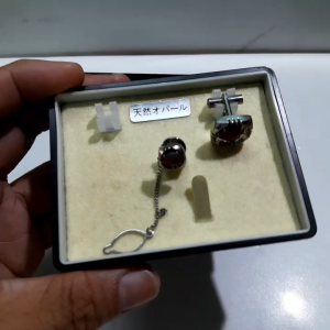 Bộ măng set tay áo và ghim cài Japan vintage cổ điển second hand