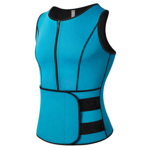 Men Body Shaper Waist Trainer Neoprene Sauna Suit Sweat Vest Weight Loss Shirt Fat Burner Workout Tank Tops with Double Zipper
