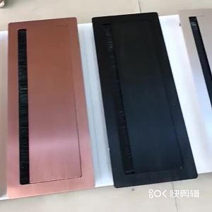 2025W120*H300mm Rectangle Aluminum Office Table Desktop Cable Grommet Soft Close Flap Cover Brush Silver Black Rose