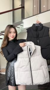 [Voucher 15% MOV 199K cap 100K Áo phao gile HeraDG dáng ngắn thiết kế dây rút gấu túi chép trần bông 3 lớp siêu nhẹ ấm áp WJKBD4011