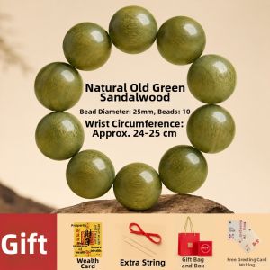 FUJINJIA | Natural Green Sandalwood Prayer Beads