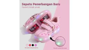 TBE HOME FURNITURE - Sepatu Roda Terbang Anak Kekinian Dengan Roda 4 Model Mobil Sepatu Roda Anak Roller Shoes 4 Roda Bisa LED Lampu Menyala Karakter Perempuan dan Laki-laki