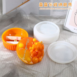 DIY Handmade Crystal Glue Mold round Jenga Storage Box Silicone Mold Mirror Jenga Abrasive Tool
