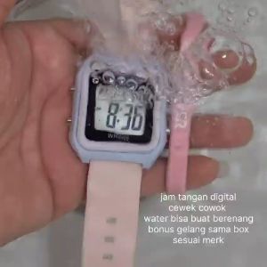 JAM TANGAN COWOK CEWEK 2024  DIGITAL TALI KARET BONUS GELANG KASUAL TAHAN AIR  TERLARIS BULAN INI