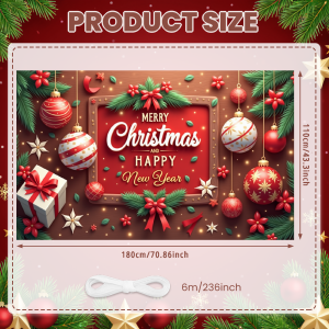 Merry Christmas Banner Christmas Home Decoraton 2024 Cristmas Party Decor Xmas Photography Background Props Happy New Year 2025
