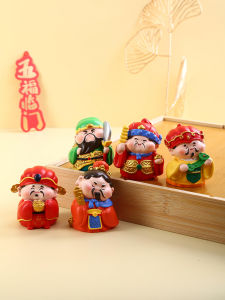 Five Road Wealth Deity Ornament Office Desktop Decoration Prosperous Home Car Accessories Resin Handmade Crafted Desktop Sculpture