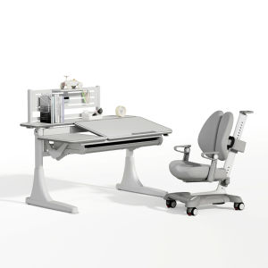 Ergonomic Double Height Adjustable Childrens Study Desk Office Simple Bookshelf Writing Desk Home Use School Desk Chair Set