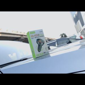 BAVIN PC2079 45W PD+QC3.0 Ultra-Fast MP3 Car Charger RGB 7-Color Lights for iPh & Android (Supports iPh17 Series)