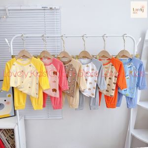 Quần Áo Ngủ Tay Dài Cho Bé Trai Bé Gái 8-18  [Cực Cute] Set Đồ Bộ Thun Lạnh Tay Dài Cho Bé Trai Gái DÀI GẤU THỎ Lovely Kids Official Store