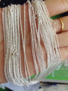 ITS ME สร้อยเงินแท้ลาย92.5% ลาย Sanke ไดมอนคัทตัดลาย เล่นแสงดีมากค่ะ ยาว 16-20 นิ้ว(งานอิตาลี)(ไม่รวมจี้)