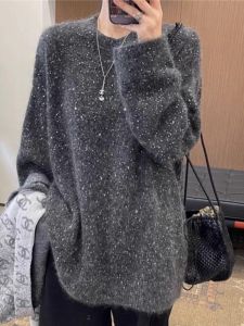 WANGGONGZHU | Ladies Knitted Sweater Casual Comfortable Warmth Autumn Winter Fashion Outerwear Base Layer Top Princess Style Loose Fit Long Sleeve