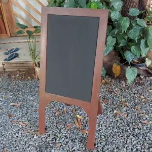 ป้ายวินเทจ กระดานดํา กระดานดําไม้สัก ป้ายพับได้ ป้ายโฆษณาแบบกระดานดําวินเทจ งานไม้สักแฮนเมด สูง100 cm billboard hand made