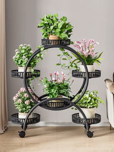 High-Capacity Plant Rack Mobile Flower Pot Stand Multi Layer Floor Standing Plant Rack Outdoor