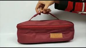 Tas Bekal Makanan Besar Lunch Bag Polos Anak Sekolah - Kotak Makan Aluminium Foil Jumbo - Mikro Sintetis Waterproof (Maroon)
