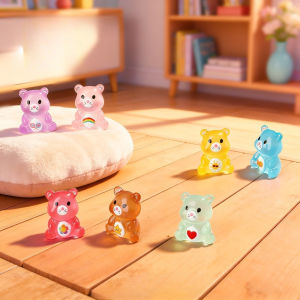 35PCS Luminous Cute Bear Miniatures Figurines Resin Charms Ornament Colorful Glow in The Dark DIY Decoration Accessories