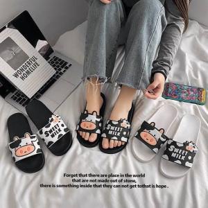 TikaShoes - Sandal/Sendal Flat Karet Wanita / Cewek SWEET MILK COW kekinian Selop Kece empuk