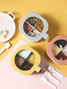 Tempat Bumbu 4 Sekat / Kotak Bumbu 4 in 1 / Tempat Bumbu Dapur Serbaguna