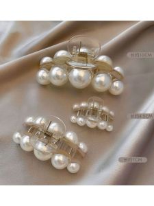 INS Girls Hairpin Womens Fashion Elegant Pearl Back Head Hair Accessories Shark Clip Word Clip Grip South Korea Hair Accessories