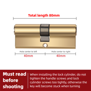 Door Cylinder Biased Lock 65 70 80 90 100mm Cylinder AB Key Anti-Theft Entrance Brass Door Lock Lengthened Core Extended Keys